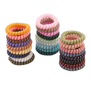 Attaches de cheveux coréennes haut de gamme pour femmes étui en cuir Simple cordon de téléphone queue de cheval élastiques accessoires de cheveux en plastique en gros enfants - Product Image 5