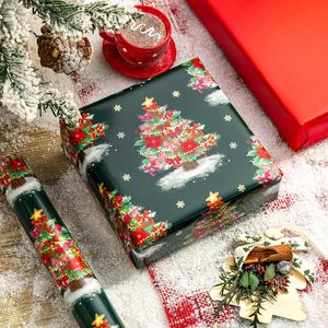 Papel de Regalo Navideño Burymento, 17 Pulgadas x 32.8 Pies, Doble Cara, Diseño de Árbol Verde y Lazo Rojo, para Envolver Regalos - Product Image 6