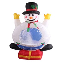 Boule de neige gonflable pour décoration, 1.2m, éclairage extérieur, bonhomme de neige de noël, 2 pièces