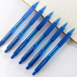 Paling Laris pena Gel tinta plastik biru hadiah sampel gratis perlengkapan kantor sekolah kustom 1.0mm pena pulpen kustom