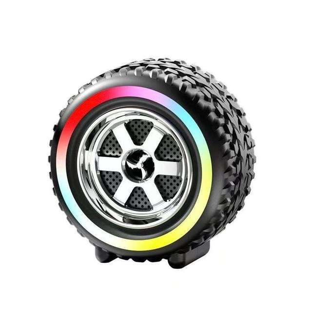 Tire Shaped Computer Speaker RGB Lights Rechargeable Competition Subwoofer High-Powered OEM ODM Wireless Bluetooth Speaker Box
