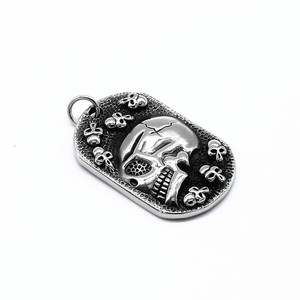 Collar con Colgante de Calavera y Esqueleto yunnique, Plata Tibetana, Diseño Geométrico, Estilo Punk Rock, Joyería para Motociclistas - Product Image 2