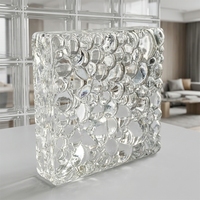 Brique de verre à bulles transparente 150x150x50mm, bloc mural de luxe pour hôtel, villa, salle de bain, blocs de verre solides pour la construction