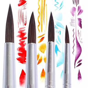 Foska 4 pezzi professionale punta tonda pennelli per artisti per pittura a olio in acrilico ad acquerello viso corpo Nail Art artigianato - Product Image 2