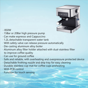 Thema nhà máy thiết kế hiện đại thép không gỉ cảm biến cảm ứng điều khiển 1.6L 15-20bar ý bơm Cappuccino Espresso Máy pha cà phê - Product Image 3