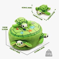 Jouet pour chien en peluche tortue 5 pièces personnalisé par le fabricant, jouet interactif couineur durable anti-ennui pour animaux de compagnie