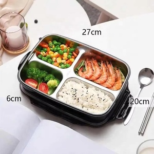 304 acier inoxydable boîte à lunch vaisselle étudiant <span class=keywords><strong>cantine</strong></span> enfants bébé isolation santé plaque - Product Image 5