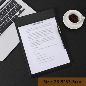 A4 <span class=keywords><strong>A5</strong></span> A6 thư mục tập tin PU da giữ tài liệu clip từ tính cho văn phòng kinh doanh menu clipboard - Product Image 3