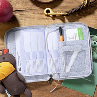En gros Personnalisé Personnalisé Pet Document Porte-Passeport Cas Mutterpass Manches Poche Feutre Passeport Couverture