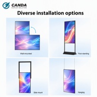 Écran publicitaire numérique pour fenêtre 32'' 49'' 55'' 65'' 2K 4K avec haute luminosité, WiFi, USB et gestion cloud à distance