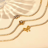 Pulsera de tenis de acero inoxidable PVD316 con circonitas, impermeable, chapada en oro de 18K, a la moda para mujer, venta al por mayor de fábrica