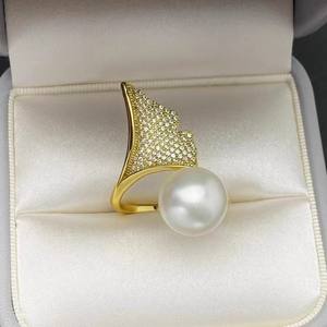 Anillo de Plata S925 10535DIY, Accesorio para Anillo con Soporte Vacío para Múltiples Perlas, con Cuentas Redondas de 6-9 mm, Conjunto de Joyería de Plata - Product Image 1