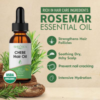 Huile de romarin pure infusée de biotine et de vitamine E - Mélange d'huiles capillaires efficaces pour la croissance et le renforcement des cheveux