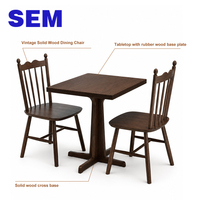 Ensemble de table et chaises de restaurant français SEM en bois massif, table de restaurant occidental, table de café, respectueux de l'environnement, durable