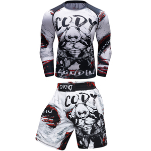ชุดแรชการ์ด BJJ ยืดหยุ่นสูงสำหรับผู้ชาย ยี่ห้อ <span class=keywords><strong>Cody</strong></span> เสื้อและกางเกงขาสั้นรัดรูปสำหรับออกกำลังกาย พร้อมกางเกงระบายอากาศสำหรับวิ่งและฝึกซ้อม - Product Image 3