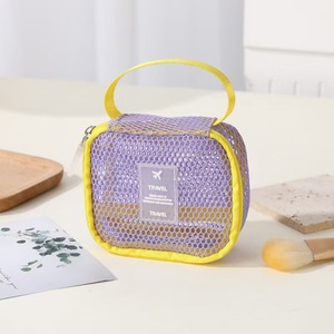 Mesh <b>Makeup</b> Bag Large Capacity Travel Portable Toiletry <b>Case</b> Pink - Product Image 3