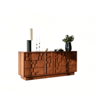 Meuble TV Moderne Style Rustique en Écorce d'Arbre, Meuble Polyvalent pour Salon et Chambre avec Rangement pour Appartement, Meuble d'Appoint