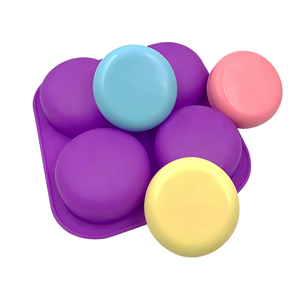 High Quality 4 Cavity Round Silicone <b>Soap</b> Molds Non Toxic Handmade <b>Soap</b> Making Molds For Kitchen Paradise DIY <b>Soap</b> Craft - Product Image 1