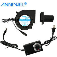 Ventilateur souffleur sans balais à roulement à billes 12V CC 9733, contrôleur de vitesse électrique haute pression pour aération, barbecue, grill