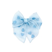 Noeud de cheveux en tulle de taille personnalisée, tissu rouge en forme de cœur, nœuds en sergé pour la Saint-Valentin, accessoires pour cheveux de fille