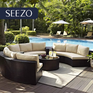 Divano Curvo da Esterno in <span class=keywords><strong>Rattan</strong></span> PE, Set Divano Sezionale in <span class=keywords><strong>Vimini</strong></span>/<span class=keywords><strong>Rattan</strong></span> per 4 Persone con Cuscini - Product Image 3