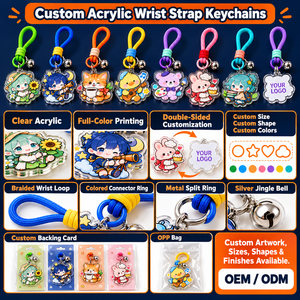 Porte-clés personnalisés en acrylique sur le thème de l'anime, breloques de personnages imprimées recto-verso, OEM ODM - Product Image 4