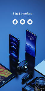 VIMI新しいV6 Lavalier 3-in-1 UHFワイヤレスマイクミニポータブルインタビューマイクタイプCコネクタ付き周波数<span class=keywords><strong>2</strong></span>.4GHz - Product Image 5