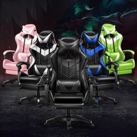 Chaise de jeu avec lumières LED et masseur lombaire rose, chaises de course, cadeira de jogos, silla gamer rgb rosa massage gaming chair