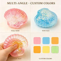 Balle anti-stress en forme de coquille Saint-Jacques, remplie de paillettes dorées, jouet sensoriel mignon en forme de coquillage marin, cadeau pour jeunes et adolescents