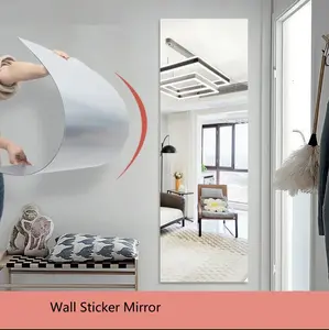 Factory acrylic square soft mirror wall paste home decor self adhesive plastic mirror
