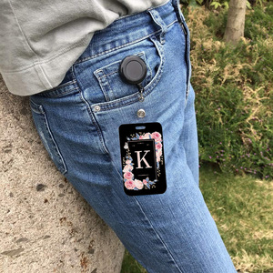 In-stock, printable letter K pattern nurse gift retractable <b>ID</b> keychain plastic card <b>holder</b> set wholesale - Product Image 4