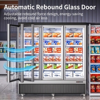 Congélateur vertical commercial à grande capacité de 2000 L avec 3 portes vitrées, certifié CE R290, pour supermarchés et commerces de détail
