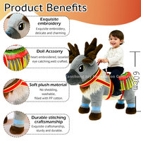 Fabricant de peluches, jouet d'animal à chevaucher personnalisé, renne de Noël, jouet en peluche pour enfants, animaux à chevaucher, intérieur
