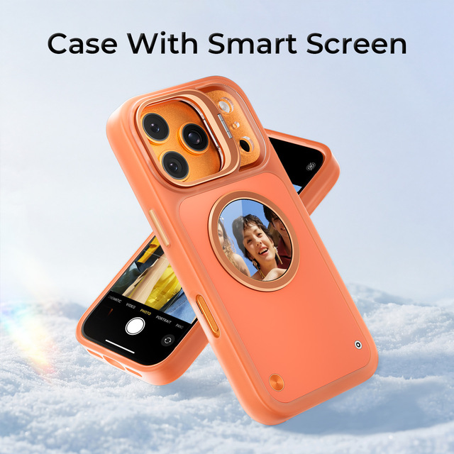 DIY Custom Smart Circular E Ink Screen Phone Case Programmable Digital Display Badge Phone Protective Cover
