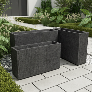 Fioriera Nordica Classica Semplice Quadrata Ecologica con Foro di Drenaggio, Vasi per Fiori in Fibra di Vetro per Esterni e Interni - Product Image 2