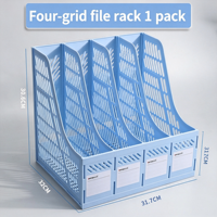 Organisateur de fichiers de bureau à 4 compartiments, boîte de rangement de documents multi-niveaux, panier de classement et support d'archives pour bureau