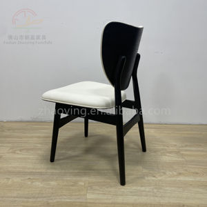 Meubles de maison modernes, chaises à pieds en bois avec revêtement en <span class=keywords><strong>cuir</strong></span> blanc en PVC pour le salon, la salle à manger ou le <span class=keywords><strong>club</strong></span>/les invités. - Product Image 5