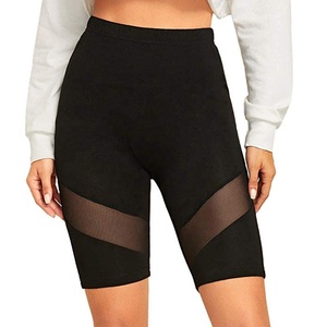 Pantalones Cortos de Ciclismo para Mujer, Cintura Media, Color Negro con Ribete Verde Neón, Poliéster Impermeable, Cierre de Cremallera, 140g, Secado Rápido, Transpirables, Corte Regular - Product Image 5