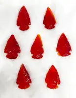 हस्तनिर्मित लाल ग्लास क्रिस्टल arrowhead 1 करने के लिए 1.5 इंच के लिए तार लपेटें लटकन बनाने | ग्लास क्रिस्टल arrowhead