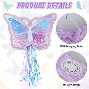 With <b>Wall</b> <b>Sticker</b> and a Blindfold Confetti Accessories <b>Decoration</b> Butterfly Pinata - Product Image 3