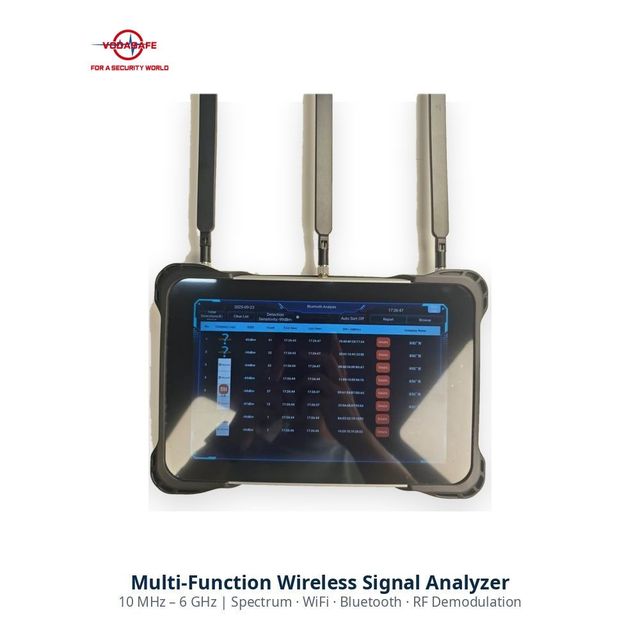 Vodasafe VS-126 Professional RF Signal Detector, Portable Wireless Signal Analyzer with 10MHz-6GHz Wideband Coverage