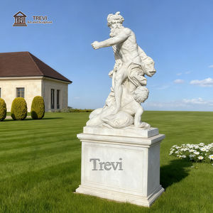 تمثال بوسيدون من الحجر الطبيعي للإله اليوناني الشهير تريفي للفن الأوروبي لشاتو من الرخام - Product Image 1