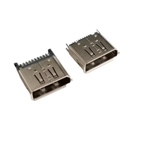 Conector DisplayPort SMT de Ángulo Recto de 20 Pines Macho, Adaptador Convertidor DP Macho a Hembra de 180 Grados, Accesorio para PCB