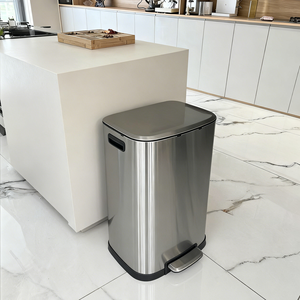 50L Keuken RVS Voetpedaal Prullenbak Grote Capaciteit Waterdichte Deksel Afvalbakken Thuisopslag Pedaalbak Afval - Product Image 2