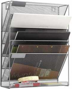 6 Tier <b>Wall</b> Mount Document Letter Tray Organizer Black <b>Desk</b> Organizer Set Hanging Office Accessories Hanging File Organiser - Product Image 1