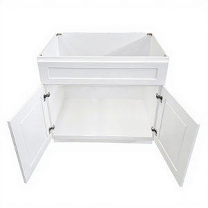 Entrega puerta a puerta Gabinetes y accesorios de cocina de Vietnam Gabinete de base blanca de estilo coctelera moderno de madera con Isla y fregadero - Product Image 1