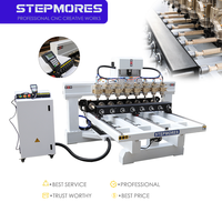 Machine de fraisage CNC pour bois à 4 axes et 8 broches avec servomoteurs, système de contrôle DSP et composants PLC essentiels pour la sculpture et la gravure 3D