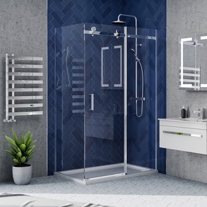 <span class=keywords><strong>Mampara</strong></span> de <span class=keywords><strong>Ducha</strong></span> Moderna Exceed de Vidrio Fijo en Negro Mate con Vidrio Templado, Puerta de <span class=keywords><strong>Ducha</strong></span> para Baño, Puerta de <span class=keywords><strong>Ducha</strong></span> Walk-in - Product Image 2