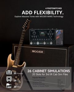 MOOER GE150 Pro Li Noir Processeur d'effets multiples pour guitare Préampli Simulateur de cabine Pédalier Chargeur d'IR Looper Boîte à rythmes - Product Image 4