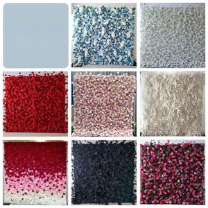 แผงตกแต่งผนังดอกไม้สำหรับงานแต่งงาน คุณภาพสูง สัมผัสเหมือนจริง ฉากหลังดอกกุหลาบสีน้ำเงิน - Product Image 2